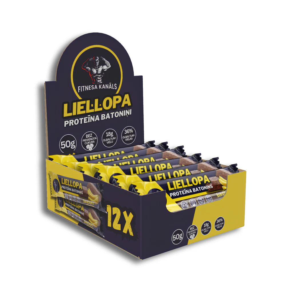 FITNESA KANĀLS Liellopa proteīna batoniņš ar šokolādes un banānu garšu 50g | Multum