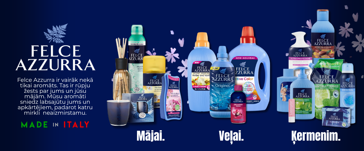 MULTUM, Felce Azzurra, mājas tīrīšanas līdzekļi, mājas aromāti, higiēnas preces