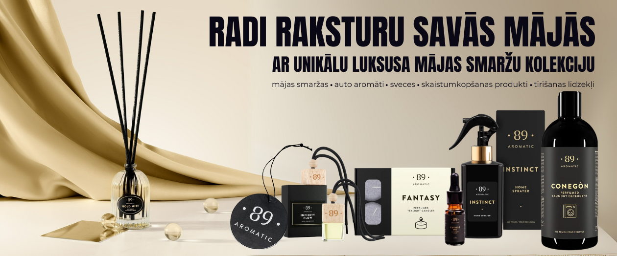 MULTUM, Aromatic 89, mājas aromāti, smaržīgās sveces, veļas mazgāšanaslīdzekļi, gaisa atsvaidzinātāji