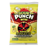 SOUR PUNCH Bites  Banana Roulette želejas konfektes142g | Multum