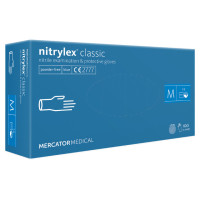 MERCATOR Nitrylex® nitrila cimdi bez pūdera, zili, M izmērs 100gab | Multum