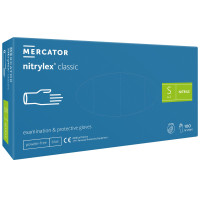MERCATOR Nitrylex® nitrila cimdi bez pūdera, zili, S izmērs 100gab | Multum