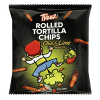 TVEEZ Rolled Tortilla Chili and Lime kukurūzas uzkodas 113g | Multum