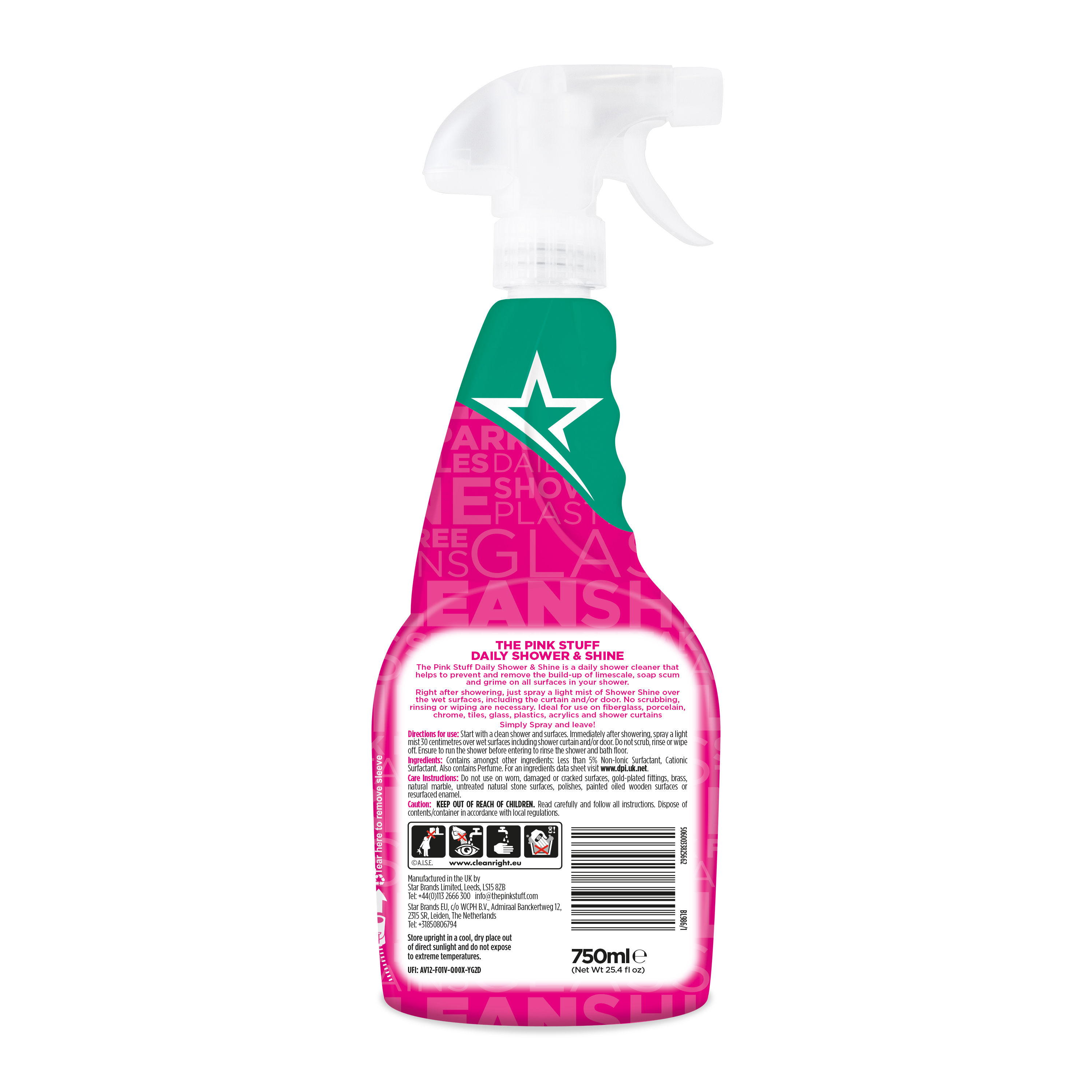 THE PINK STUFF Shower & Shine vannas istabas tīrīšanas līdzeklis ikdienas lietošanai 750ml | Multum
