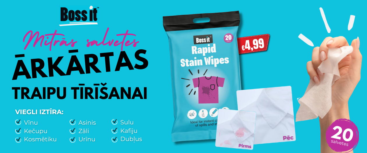 multum, boss it, mitrās salvetes traipu tīrīšanai, traipu tīrīšanas līdzekļi