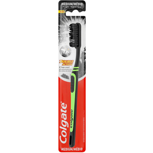Colgate Charcoal Double vidēji cieta zobu birste ar aktivēto ogli | Multum