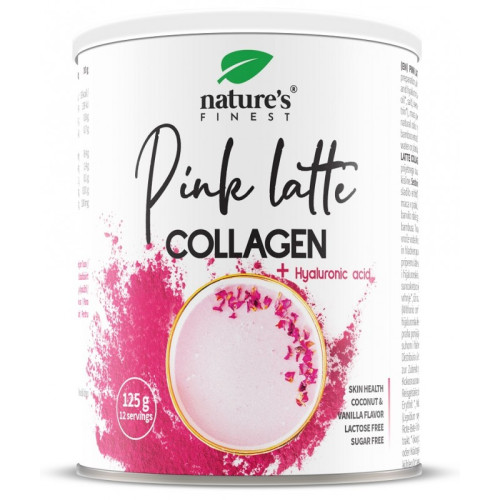 NATURE'S FINEST Pink collagen Latte maisījums ar kolagēnu un vaniļas garšu 125g | Multum