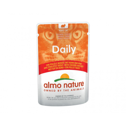 Almo Nature slapjā barība ar vistas un liellopa gaļas garšu kaķiem 70g | Multum