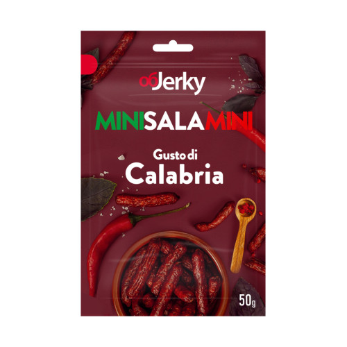 OBJERKY MiniSalami Calabria cūkgaļas un liellopu gaļas pikantās desiņas 50g | Multum