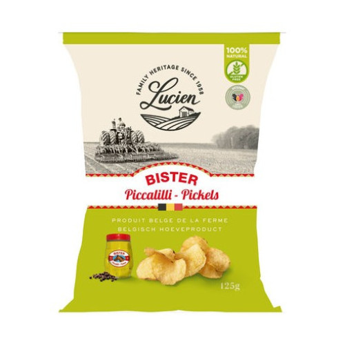 Lucien Classic kartupeļu čipsi ar marinētu gurķu garšu 125g | Multum