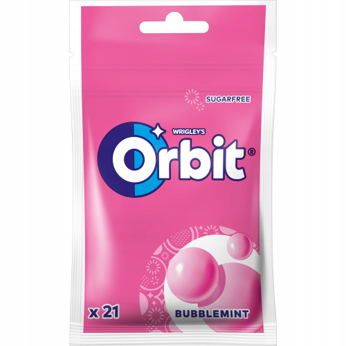 ORBIT BUBBLEMINT košļājamā gumija, paciņā 29g | Multum