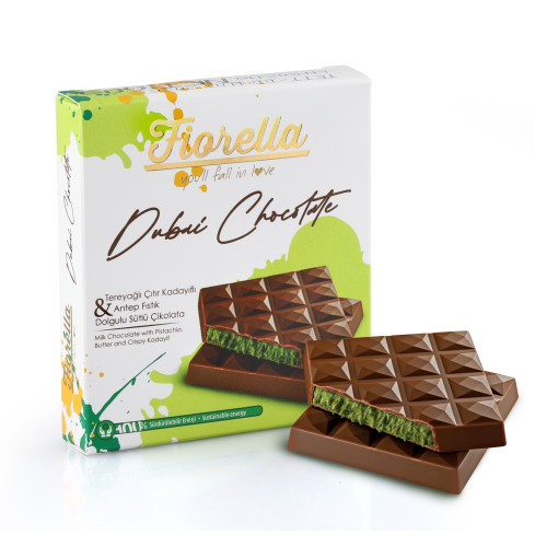 FIORELLA Dubai Chocolate piena šokolāde ar pistāciju, sviesta un Kadayif pildījumu 60g | Multum