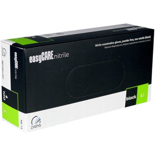 EASYCARE Nitrile cimdi bez pūdera, melni, L, 100gab | Multum