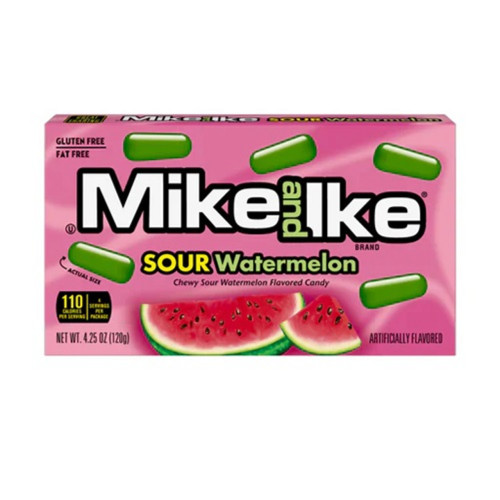 MIKE AND IKE Sour Watermelon košļājamās konfektes 120g | Multum