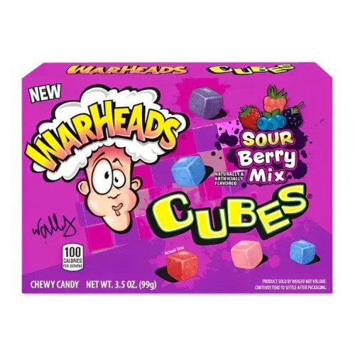 WARHEADS Cubes Berry košļājamās konfektes 99g | Multum