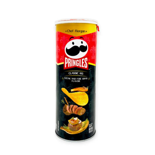 PRINGLES Classic M5 Steika un Foie Gras garšas kartupeļu čipsi 80g | Multum
