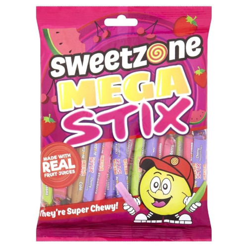 SWEETZONE Mega Stix košļājamās konfektes 220g | Multum