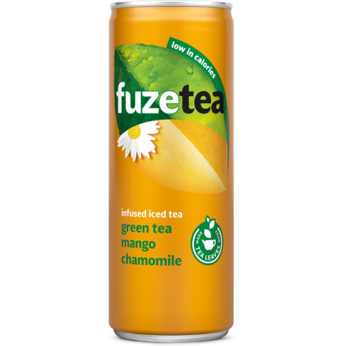 FUZE TEA Mango Chamomile zaļā ledus tēja, bundžā 330ml | Multum