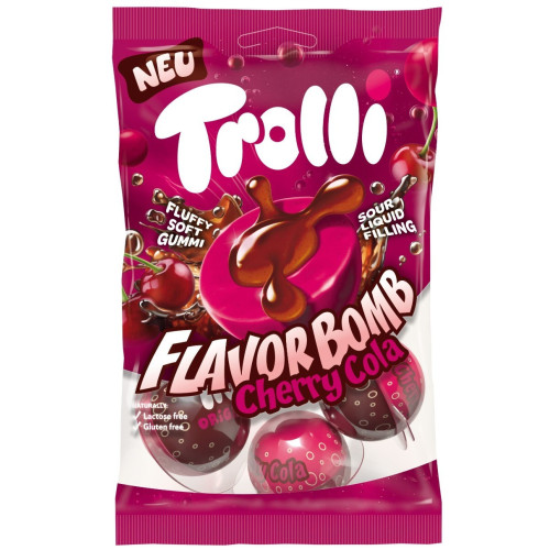TROLLI Flavor Bomb Cherry Cola želejas konfektes 75g | Multum