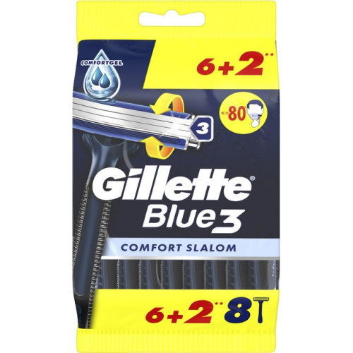 GILLETTE Blue 3 Comfort Slalom vienreizlietojami skuvekļi 8gab | Multum