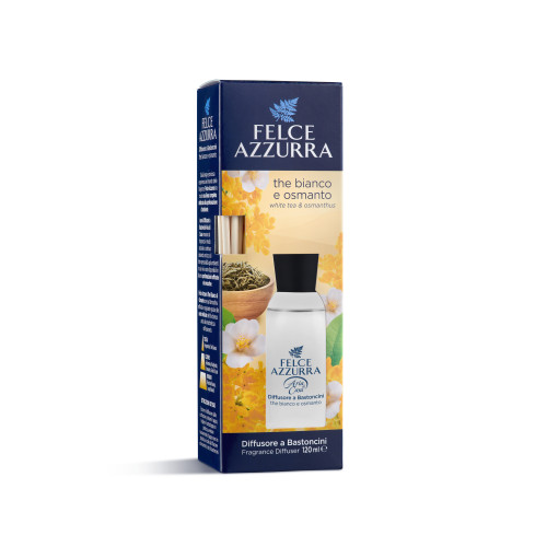 FELCE AZZURRA White Tea & Osmanthus telpu aromāts ar kociņiem 120ml | Multum