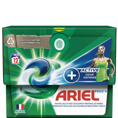 ARIEL Allin1 Odor Defense veļas mazgāšanas kapsulas 12gab | Multum
