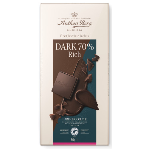ANTHON BERG tumšās šokolādes tāfelīte 70% 80g | Multum