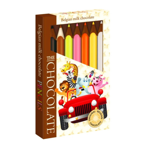 SWEET HAPPY Jeep Safari beļģu piena šokolādes zīmuļi 100g | Multum