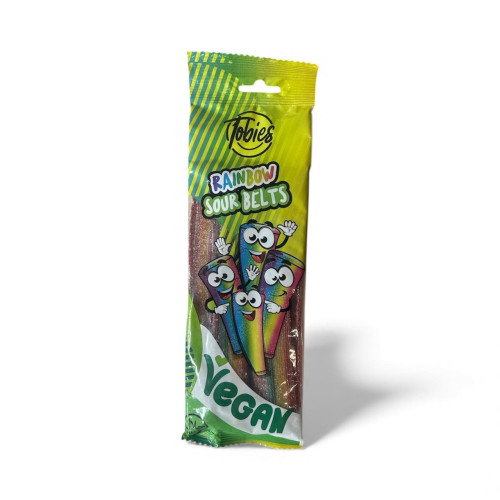 TOBIES Sour Rainbow Belts želejas konfektes 180g | Multum