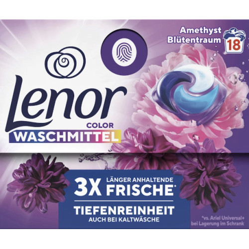 LENOR Amethyst Blossom Dream mazgāšanas kapsulas krāsainai veļai 18gab | Multum