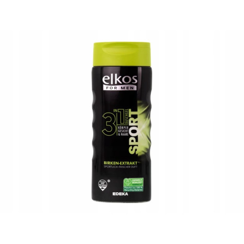ELKOS Men 3in1 Sport dušas želeja ar bērzu ekstraktu 300ml | Multum
