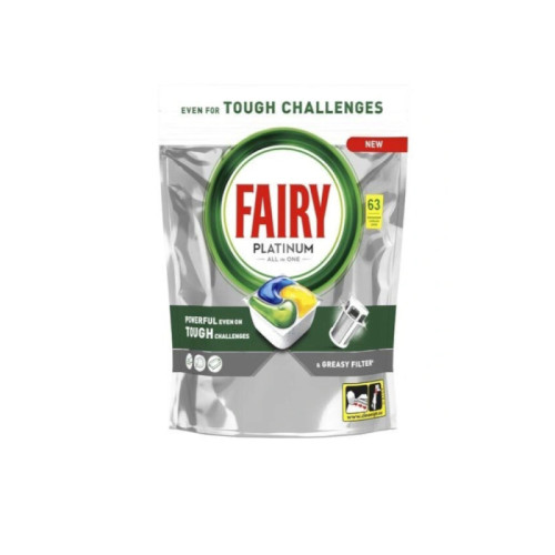FAIRY Platinum All In One trauku mazgāšanas kapsulas ar citronu aromātu 63gab | Multum