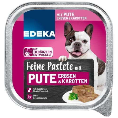 Edeka Feine pastēte suņiem ar tītaru, zirņiem un burkāniem 300g | Multum