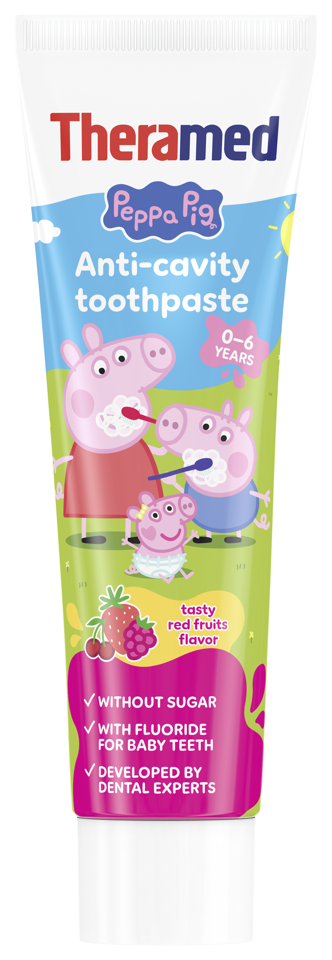 THERAMED Peppa Pig zobu pasta bērniem 0-6g ar ogu garšu 50ml | Multum